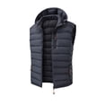 thumbnail image 1 of Turilly Plus Size Men's Puffer Vest Hooded Sleeveless Zip Up Quilted Warm Outerwear for Fall Winter Outdoor, 1 of 8