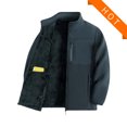 thumbnail image 1 of Turilly Plus Size Mens Fleece Jacket Stand Collar Full Zip Sherpa Lined Warm Coat with Zip Pockets for Fall Winter, 1 of 5