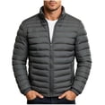 thumbnail image 1 of Turilly Plus Size Mens Lightweight Puffer Jacket Stand Collar Full Zip Quilted Padded Coat for Fall Winter Outdoor, 1 of 6