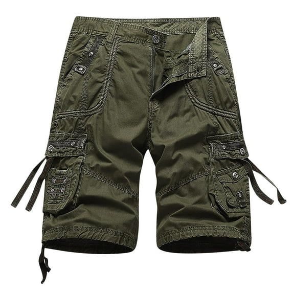 Turilly Plus Size Shorts for Men Casual Pure Color Outdoors Pocket Beach Work Trouser Cargo Shorts Pant