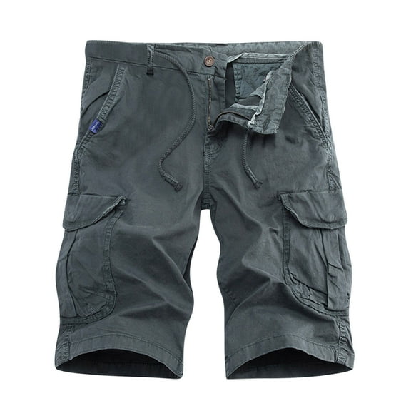 Turilly Plus Size Shorts for Men Casual Pure Color Outdoors Pocket Beach Work Trouser Cargo Shorts Pant