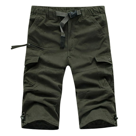 Turilly Plus Size Shorts for Men Casual Pure Color Outdoors Pocket Beach Work Trouser Cargo Shorts Pant