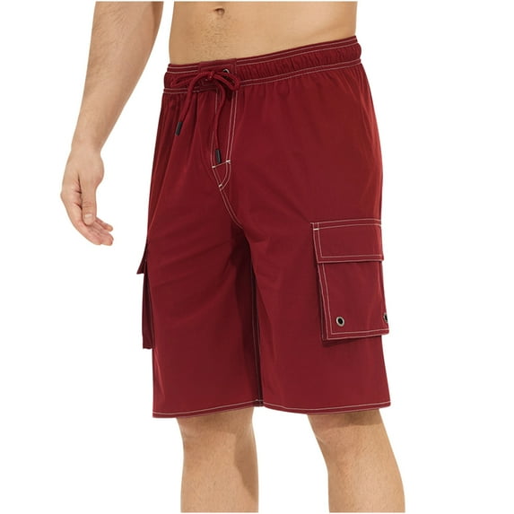 Turilly Plus Size Shorts for Men Fashion Elastic Waistband Beam Beach Line Belt Casual Sports Shorts