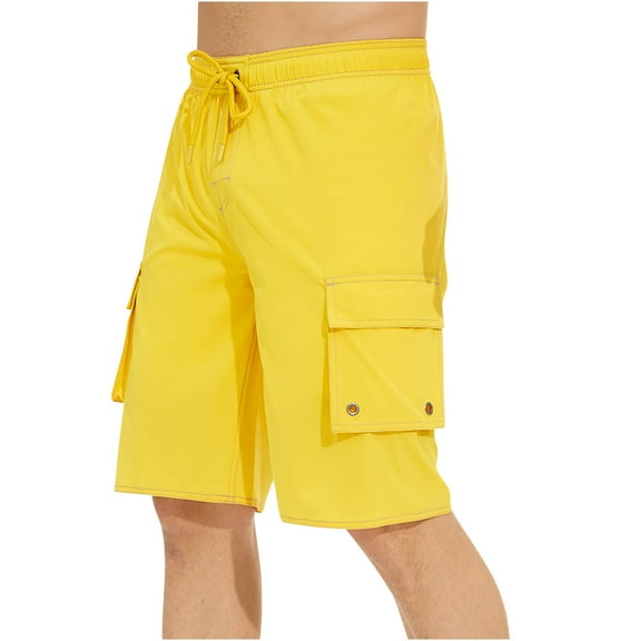 Turilly Plus Size Shorts for Men Fashion Elastic Waistband Beam Beach Line Belt Casual Sports Shorts
