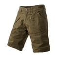 thumbnail image 1 of Turilly Plus Size Shorts for Men Men Casual Solid Zipper Button Pockets Cropped Cargo Shorts, 1 of 4