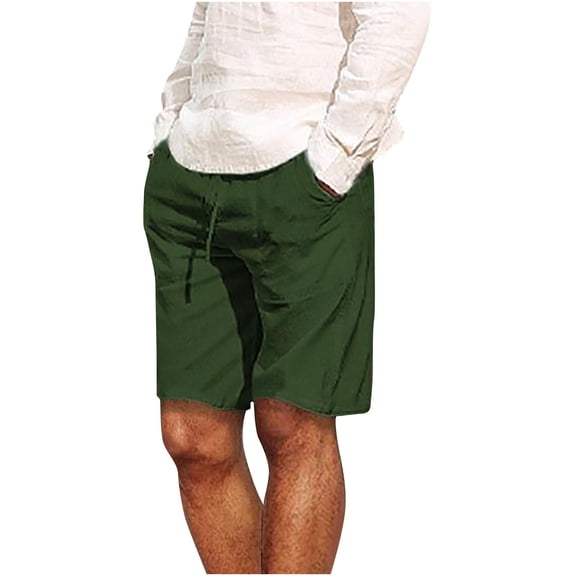 Turilly Plus Size Shorts for Men Men's Cotton And Shorts Lanyard Casual Pants Capris Shorts Pants