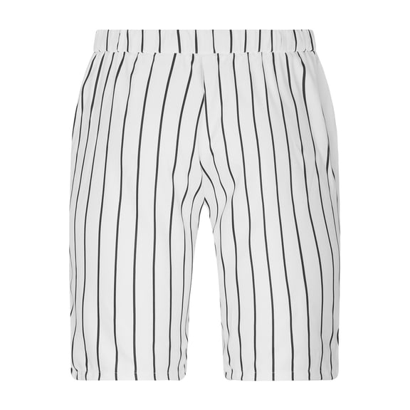 Turilly Plus Size Shorts for Men Stripe Casual Five-point Pants Suit Shorts with Pockets Button Pants