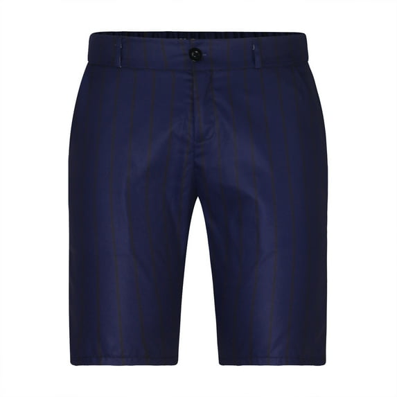 Turilly Plus Size Shorts for Men Stripe Casual Five-point Pants Suit Shorts with Pockets Button Pants