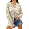 thumbnail image 1 of Turilly Sequin Tops for Women Sparkly Button Down Shirt Solid Color Long Sleeve Party Shirts, 1 of 5