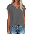 thumbnail image 1 of Turilly Summer Women Solid Color V Neck Pocket Sleeveless Casual Tee Tops Tank Gray L, 1 of 7