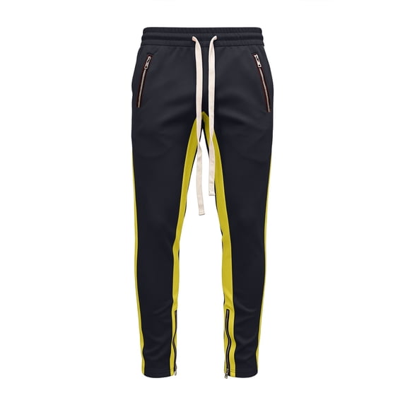 Turilly Sweatpants Men's Tapered Jogger Pants Drawstring Waist Zip Pockets Side Stripe Casual Track Pants