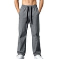 thumbnail image 1 of Turilly Sweatpants Plus Size Men's Relaxed Fit Cargo Pants Front Patch Pockets Drawstring Elastic Waist Casual Trousers, 1 of 9