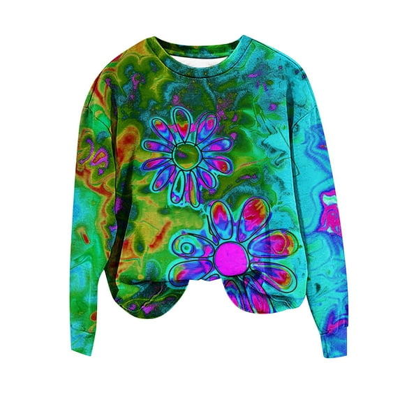 Turilly Sweatshirts for Women Crewneck Casual Fall Long Sleeve Shirts Lightweight Pullover Loose Fit Tunic Top on