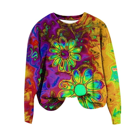 Turilly Sweatshirts for Women Crewneck Casual Fall Long Sleeve Shirts Lightweight Pullover Loose Fit Tunic Top on