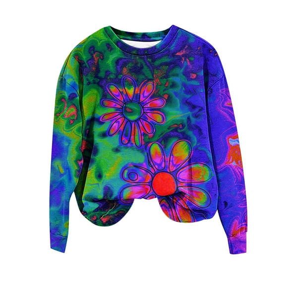 Turilly Sweatshirts for Women Crewneck Casual Fall Long Sleeve Shirts Lightweight Pullover Loose Fit Tunic Top on