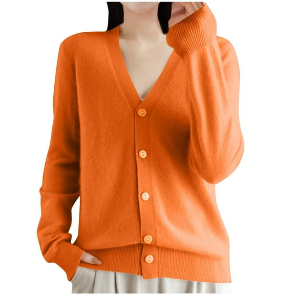 Turilly Tops for Women Woman V-Neck Long Sleeve Button Capless Fashion Fallow Commuting Jacket