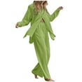 thumbnail image 1 of Turilly Two Piece Outfits for Women Women's Solid Button Long Sleeve Shirt Blouse And Pants Set With Pocket, 1 of 6