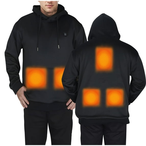 Turilly Unisex 5 Heated Hoodie Usb Rechargeable Thermal Sweatshirt Washable Hooded Sweatshirt For Men And Women