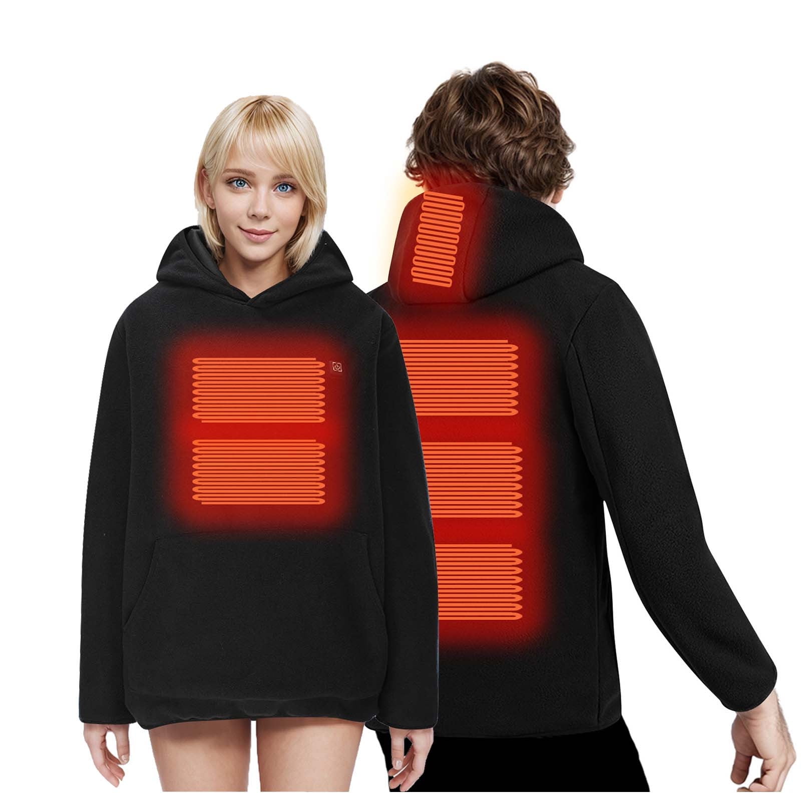 Turilly Unisex 6 Heated Hoodie Usb Rechargeable Thermal Sweatshirt Washable Hooded Sweatshirt For Men And Women