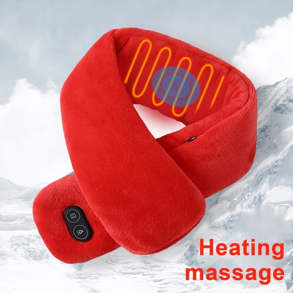 Turilly Unisex Long Rechargeable Heating Scarf Dual Control Intelligent Heating Neck Support Vibration Massage Scarf