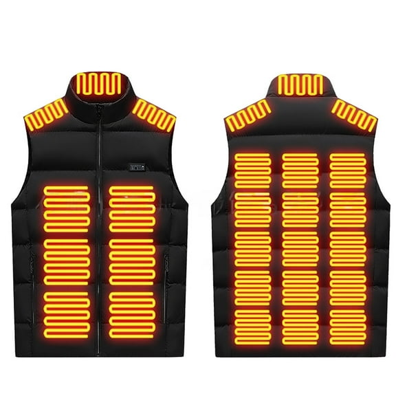 Turilly Unisex Winter 26 Heated Sleeveless Jacket Coat USB Intelligent Constant Temperature Heated Windproof Plus Size Coat For Men And Women