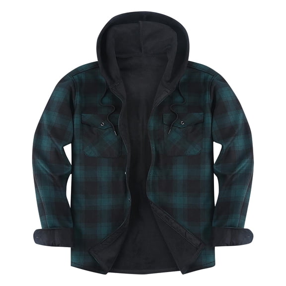 Turilly Warm Jackets for Men Casual Faddish Solid Long Sleeves Button Hooded Outwear Sports Coat Jacket