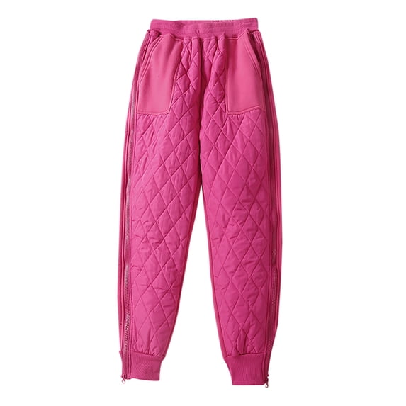 Turilly Warm Pants for Women Clearance Women's Winter Loose Pockets With Zippered High Waisted Plush And Thick Insulation Cotton Pants