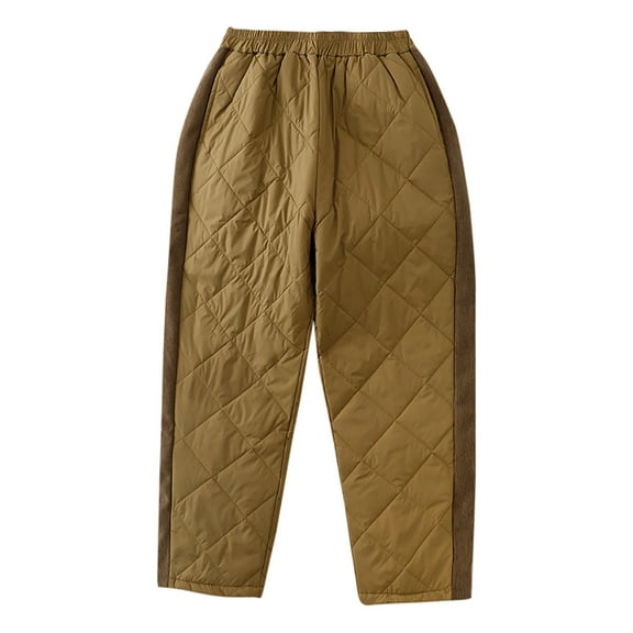 Turilly Warm Pants for Women Women's Winter Lingge High Waisted Insulation Thickened Cotton Pants