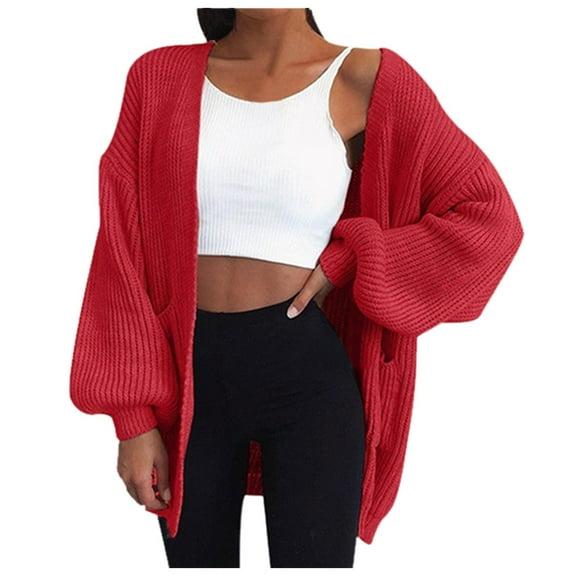 Turilly Winter Cardigan for Women Women's Hooded Cardigan Thick Knit Sweater Jacket Big Coat