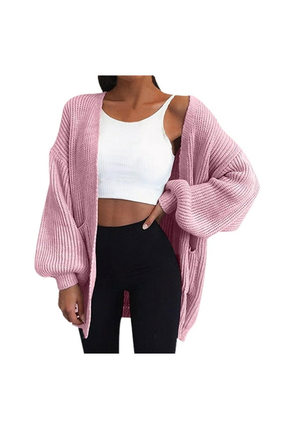 Winter Cardigan for Women Women's Hooded Cardigan Thick Knit Sweater Jacket Big Coat