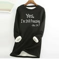 thumbnail image 1 of Turilly Winter Tops for Women Fit Women's Large Loose Print Tops Thickened and Velvet Lamb Wool Warm Underlay Tops, 1 of 3