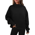 thumbnail image 1 of Turilly Women Casual Loose Turtleneck Sweatshirts Long Sleeve Pullover Solid Blouse Sweatshirt Tops, 1 of 6