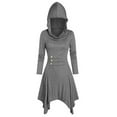 thumbnail image 1 of Turilly Women Costumes Lace Up Hooded Vintage Pullover High Low Bandage Long Dress Cloak, 1 of 4