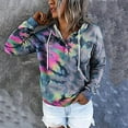 thumbnail image 1 of Turilly Women Cowl Neck Pullover Hoodies Long Sleeve Print Sweatshirts Sweaters Drawstring Tops, 1 of 7