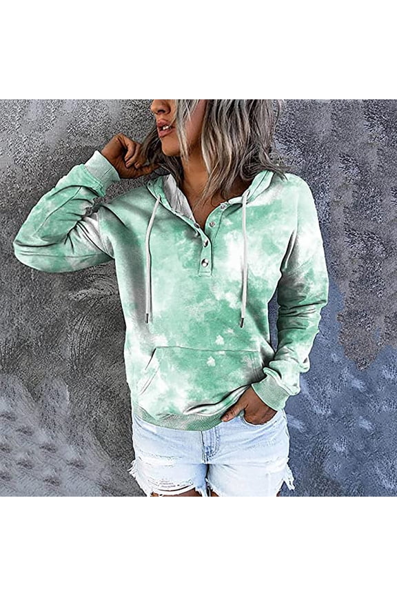 Women Cowl Neck Pullover Hoodies Long Sleeve Print Sweatshirts Sweaters Drawstring Tops