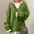 thumbnail image 1 of Turilly Women Long Sleeve Solid Color Round Neck Top Casual Loose Knitted Sweaters Blouse, 1 of 5