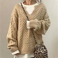 thumbnail image 1 of Turilly Women Long Sleeve Solid Color Round Neck Top Casual Loose Knitted Sweaters Blouse, 1 of 5