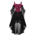 thumbnail image 1 of Turilly Women Plus Size Cold Shoulder Dresses Long Sleeve Lace Up Halloween Dress, 1 of 4