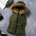 thumbnail image 1 of Turilly Women Short Outerwear Cotton-padded Jackets Pocket Faux Hooded Vest Coats, 1 of 8