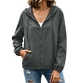 thumbnail image 1 of Turilly Women Solid Rain Jacket Outdoor Plus Size Waterproof Hooded Raincoat Windproof, 1 of 6