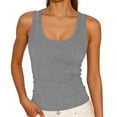 thumbnail image 1 of Turilly Women Solid Tank Tops Fashion Ladies Round Neck Ribbed Fitted Sleeveless Top, 1 of 6