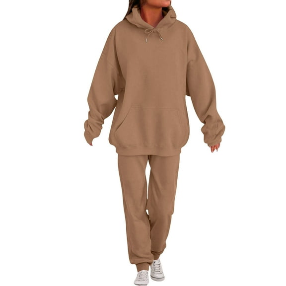 Turilly Women Sweatsuits 2 Piece Athletic Outfits Hooded Sweatshirt Sweatpant Tracksuit Fall Winter Comfy Hoodie Tops Baggy Sweatpants Sweat Sets