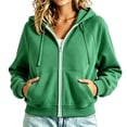 thumbnail image 1 of Turilly Women's Casual Full Zip Hoodie Drawstring Collared Long Sleeve Sweatshirt, Relaxed Fit Solid Color Loose Top with Pockets, 1 of 5