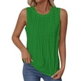 thumbnail image 1 of Turilly Women's Casual Pleated Eyelet Embroidery Tanks Solid Color Round Neck Temperament Tank Sleeveless Top, 1 of 6