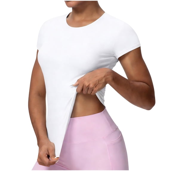 Turilly Women's Casual Sports Seamless Yoga T-Shirt Slim Fit Workout Breathable Yoga Tops for Running Training And Gym Wear