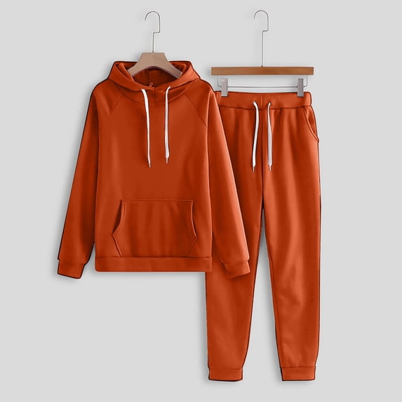 Turilly Women's Clothes Sets for Comfort Women's Casual Solid Hooded Drawstring Loose Long Sleeve Sweatshirt Tops and Long Pants Set Suits