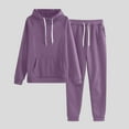 thumbnail image 1 of Turilly Women's Clothes Sets for Comfort Women's Casual Solid Hooded Drawstring Loose Long Sleeve Sweatshirt Tops and Long Pants Set Suits, 1 of 4
