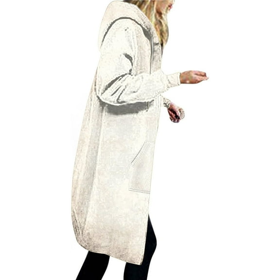 Turilly Women's Coats and Jackets Women's Gradient Loose Long Sleeve Hoodie Sweater Top Long Coat