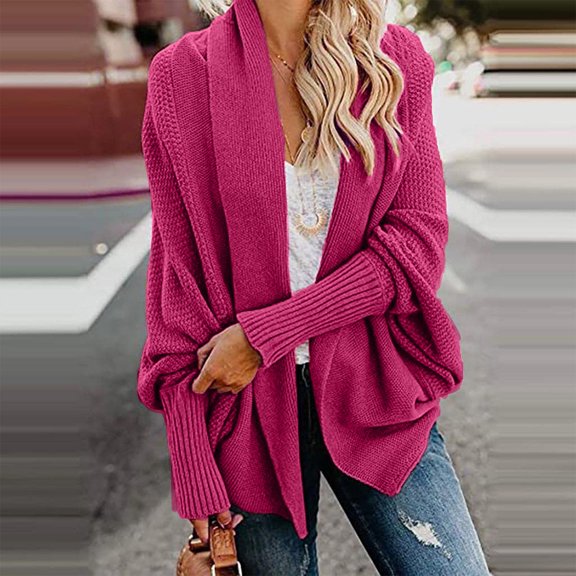 Turilly Women's Coats for Cold Winter Women's Kimono Cable Knitted Slouchy Oversized Wrap Cardigan Sweater