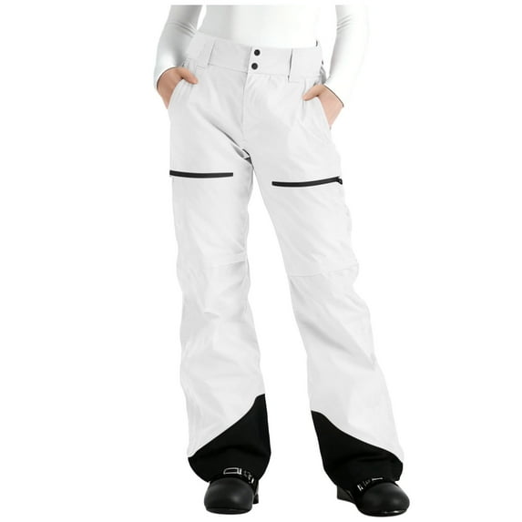 Turilly Women's Colorblocked Pocket Fleece Ski Pants Pants Fashion Women's Ski Pants White S